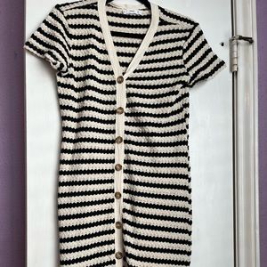 Mango Stripe Knitted Midi Dress